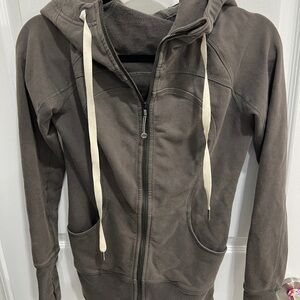 Lululemon Brown Zip-Up Hoodie with Drawstrings